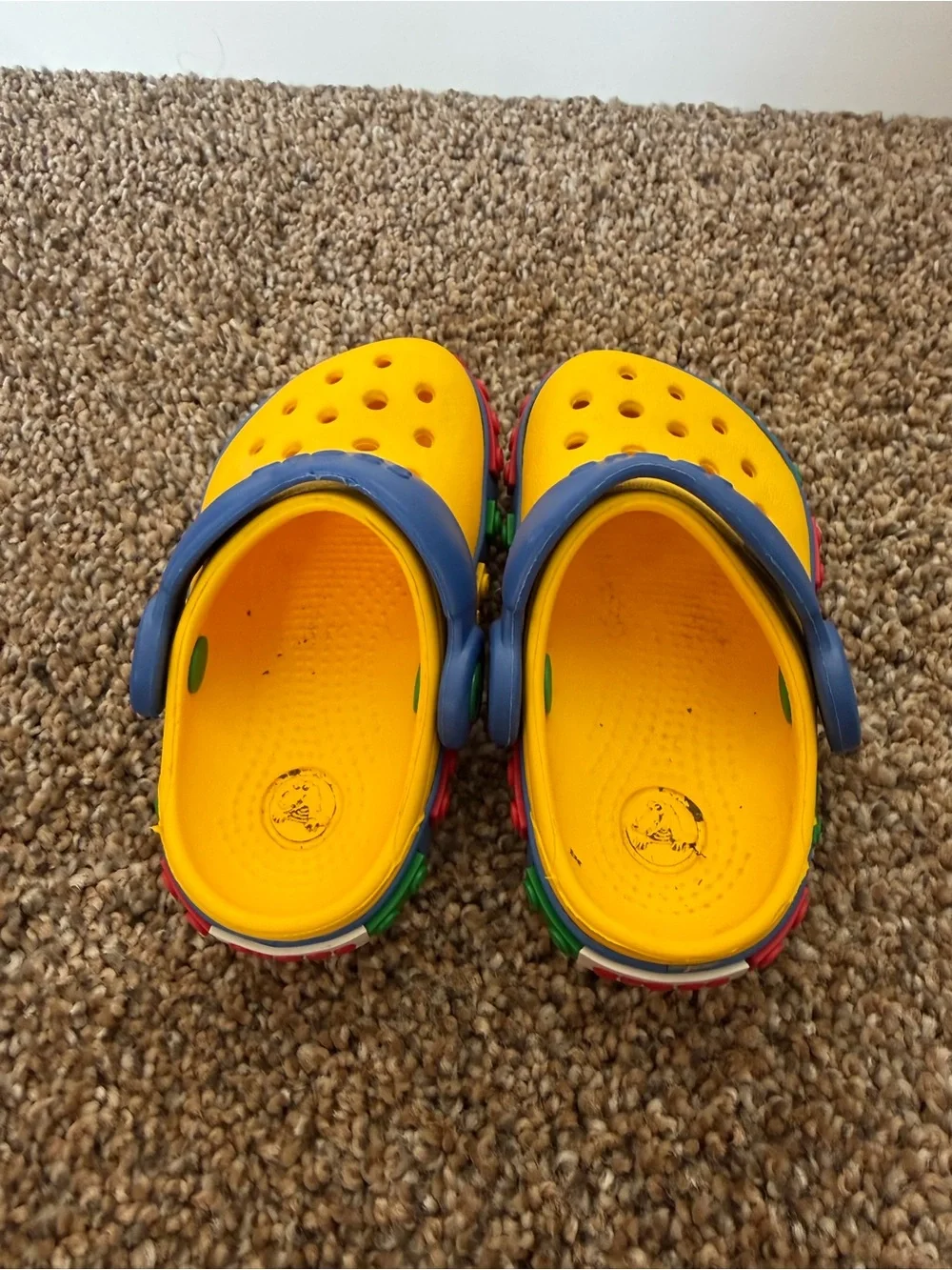 CROCS Bright Yellow Lego Clog Shoe Sandal